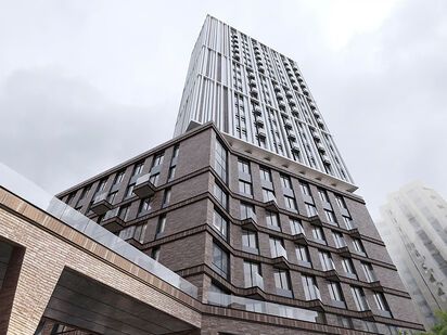 Вид корпуса. Отделка фасада. Sokolinn Park (Соколинн Парк)|Новострой-М