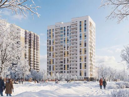 Вид зимой ЖК «Октябрьский»|Новострой-М