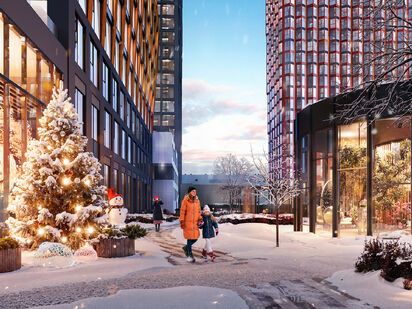 ЖК Indy Towers в зимнее время года ЖК Indy Towers (Инди Тауэрс)|Новострой-М