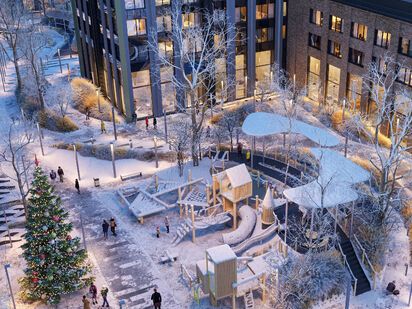 Вид зимой. ЖК «ВЕЙВ»|Новострой-М