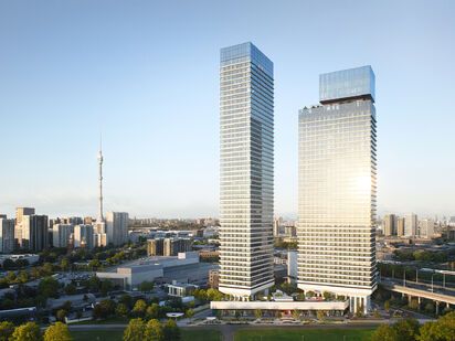 Проект предусматривает строительство трех зданий, связанных общим двухуровневым подземным паркингом и стилобатом ЖК TATE (Тейт)|Новострой-М