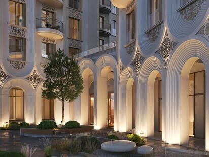 Выразительные фасады домов украсят декоративные порталы и керамические изразцы с растительными орнаментами. Клубный дом «Воронцовъ»|Новострой-М