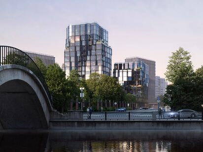 Виды из окон открываются на перспективу престижного Басманного района столицы и  берега Яузы.Novaya, 11 (Новая, 11) Клубный дом Novaya, 11 (Новая, 11)|Новострой-М