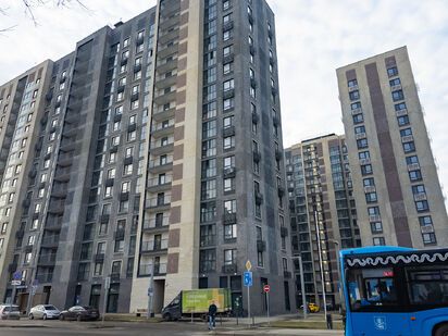 Вид дома. Фото 3.04.2026 г. Жилой дом «Кусковская ул., д. 12/1»|Новострой-М