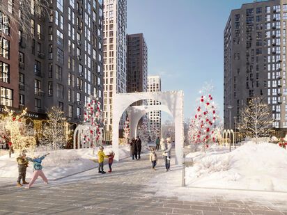 Комплекс в зимнее время года. ЖК «Южные Сады»|Новострой-М