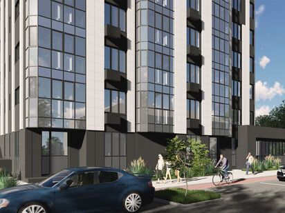 Архитектурное решение демонстрирует четкие линии и спокойствие цветов. ЖК «Школьный»|Новострой-М