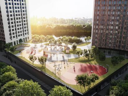 Благоустроенные площадки во дворе. ЖК «Премиум»|Новострой-М