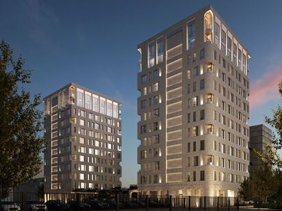 Дома соединены внутренним двором с водным объектом и садами. ЖК «Артель»|Новострой-М