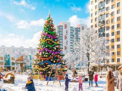 ЖК «Домодедово парк. Новый квартал» зимой ЖК «Домодедово парк. Новый квартал»|Новострой-М