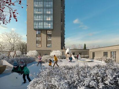 Вид зимой ЖК «Вязёмы Парк»|Новострой-М