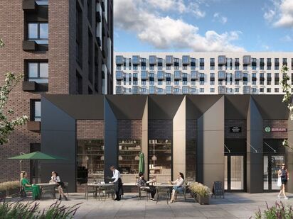 На первых этажах размещены коммерческие помещения. ЖК «Пригород Лесное»|Новострой-М