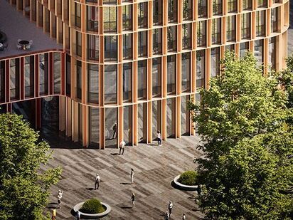 Озеленение двора Sky View (Скай Вью)|Новострой-М