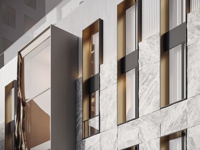 Фасад по индивидуальному проекту ЖК Friday Villas (Фрайдей Виллас)|Новострой-М