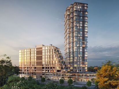 Общий вид. Вечернее время. Stories на Мосфильмовской|Новострой-М