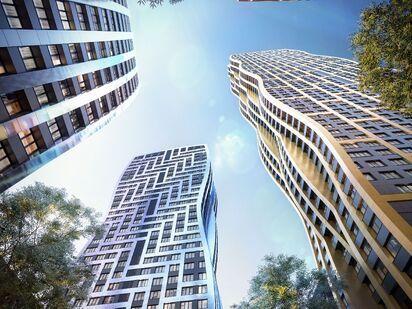 Левел Южнопортовая. Фасад. Левел Южнопортовая|Новострой-М