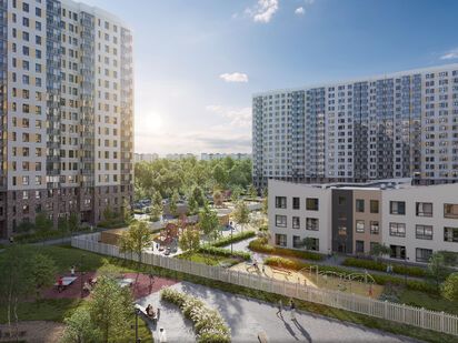 Между корпусами есть
пешеходные тротуары, автомобильные проезды и специальные дорожки для езды на
роликах или велосипедах. «Люберцы»|Новострой-М