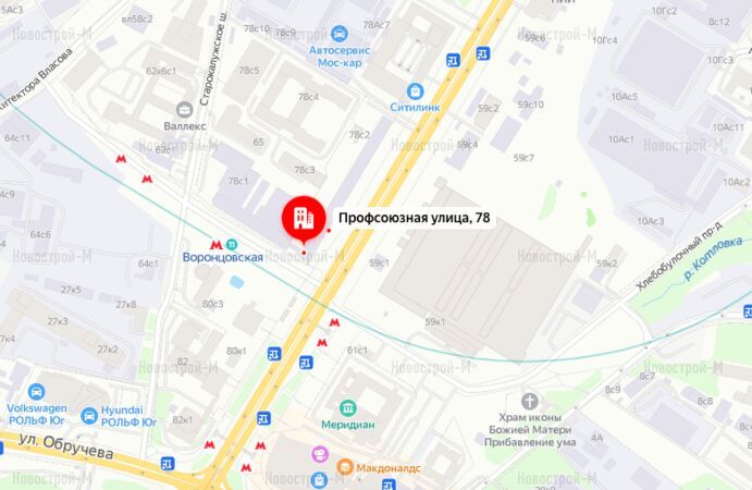 Архитектурный проект на ул. Профсоюзная, 78 (Архитектора Власова, 57)