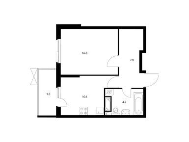 1-комнатная 38.30 кв.м, Митинский лес, 12 049 180 руб.