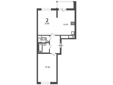 Планировки двухкомнатные в Жилой дом «Кусковская ул., д. 12/1»