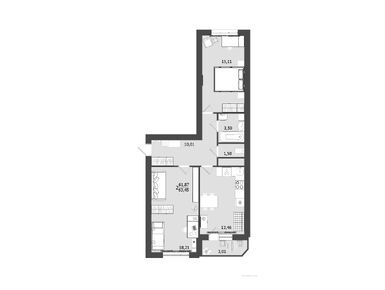 2-комнатная 63.45 кв.м, ЖК «Олимп 3» (Клин), 7 940 000 руб.
