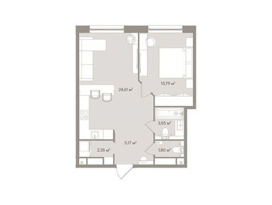 Планировки 1-к. апартаменты в D`oro Mille (Доро миле)