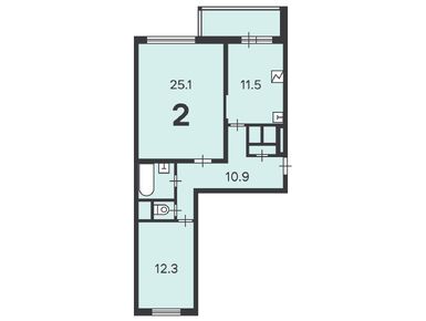 Планировки двухкомнатные в Жилой дом «Фрезер ш., д. 7/2»