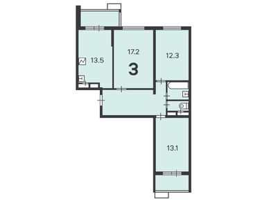 3-комнатная 73.30 кв.м, Жилой дом «Вертолетчиков ул., д. 2», 16 492 500 руб.