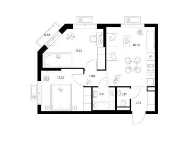 Планировки двухкомнатные в Ильинские луга