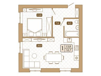 Планировки однокомнатные в ЖК «Белый город» (Сергиев Посад)