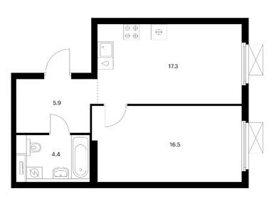 Планировки однокомнатные в Ярославский