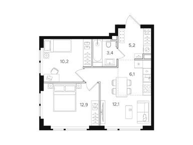Планировки двухкомнатные в ЖК «НАЗАРÉ» («Мангазея в Богородском»)
