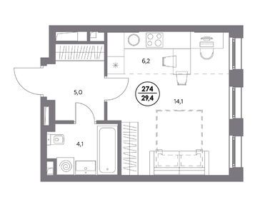 Студия 29.40 кв.м, ЖК «Адмирал», 15 900 128 руб.