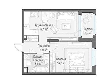 Планировки двухкомнатные в ЖК «Новое Медведково»