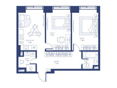 Планировки двухкомнатные в ЖК «СВЕТ»