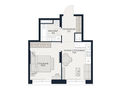 Планировки однокомнатные в ЖК «Кутузов Сити»
