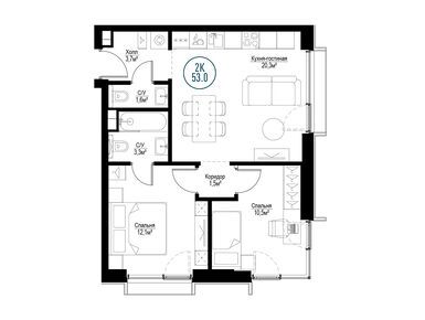 Планировки двухкомнатные в ЖК «Метрополия»