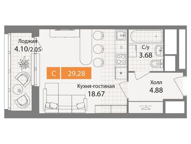 Студия 29.28 кв.м, ЖК «Планерный квартал», 9 313 587 руб.