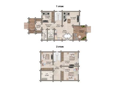 Планировки четырехкомнатные в Коттеджный поселок «Верба парк»