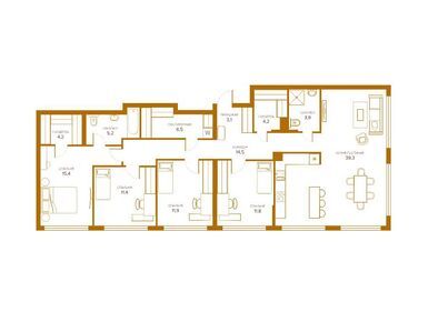 Планировки четырехкомнатные в ЖК Champine (Шампайн)