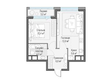 Планировки двухкомнатные в ЖК «Филатов луг»