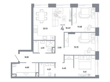 Планировки четырехкомнатные в ЖК Republic (Репаблик)