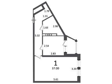 Планировки однокомнатные в Жилой дом «Ирландская ул., д. 4, к. 1, 2»
