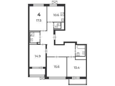4-комнатная 105.30 кв.м, Жилой дом «Акулово пос., д. 4», 22 523 670 руб.