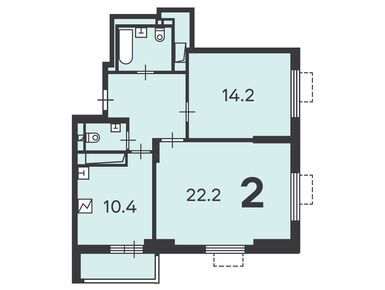 2-комнатная 60.80 кв.м, Жилой дом «Никитинская ул., д. 5», 24 039 785 руб.