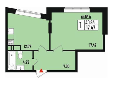 1-комнатная 40.00 кв.м, Эко-район «Борисоглебское», 6 780 000 руб.