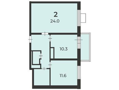 Планировки двухкомнатные в Жилой дом «Лобачевского ул., д. 28»