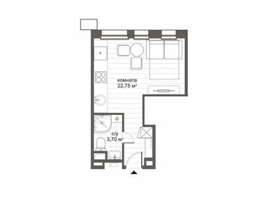 Студия 26.70 кв.м, МФК «Ситимикс Новокосино», 7 606 100 руб.