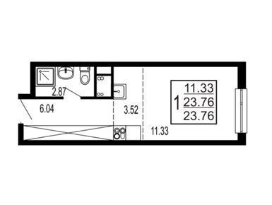 Планировки студии в ЖК «Гармония Парк»