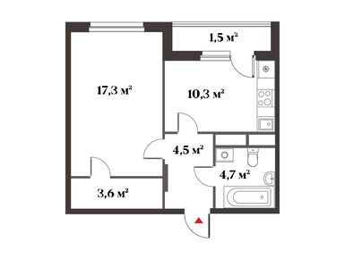 1-комнатная 41.90 кв.м, Миниполис «Восемь Кленов», 14 040 010 руб.