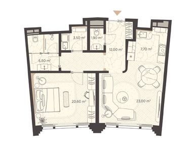 1-комнатная 75.50 кв.м, Клубный дом Nicole (Николь), 286 900 000 руб.